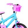 Bicicleta Infantil Aro 16 Nylon Cor Azul Claro e Rosa - 5