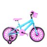 Bicicleta Infantil Aro 16 Nylon Cor Azul Claro e Rosa - 2
