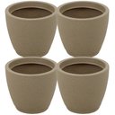 Ver imagem 1 de Kit 4 Vasos para Flores com Prato Asteca Tramontina Plástico 24cm Granito Areia Folhagens Plantas