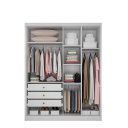 Ver imagem 3 de Guarda Roupa Solteiro 4 Portas 3 Gavetas MDF Moderni Plus Novo Horizonte