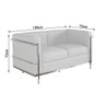 Sofa Le Corbusier de 2 Lugares Cromado em Sintético Branco - 2