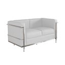 Ver imagem 1 de Sofa Le Corbusier de 2 Lugares Cromado em Sintético Branco