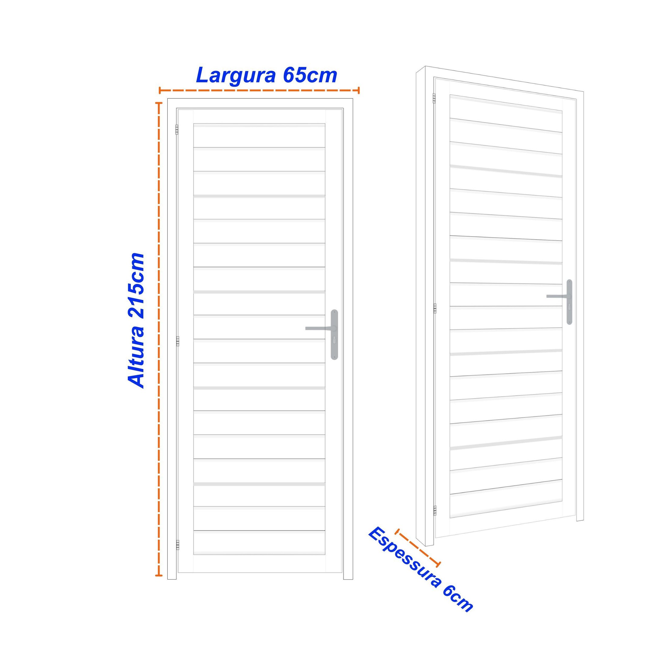 Porta de Aço Laminada 215x65cm Minas Sul MGM - 5