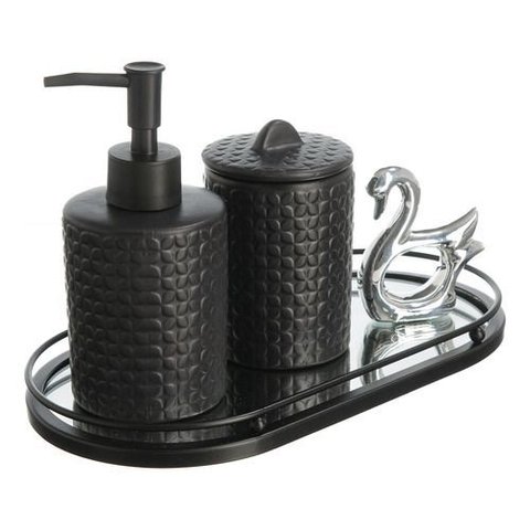 Kit Banheiro com Bandeja e Cisne 2289 - Preto