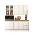 Ver imagem 2 de Cozinha Modulada Compacta Americana 3 Peças Paneleiro Duplo com Balcão Tampo Unna Branco
