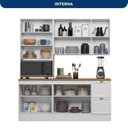 Ver imagem 5 de Cozinha Modulada Compacta Americana 3 Peças Paneleiro Duplo com Balcão Tampo Unna Branco