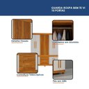 Ver imagem 4 de Guarda Roupa Casal Bem Te Vi 10 Portas de Bater 3 Gavetas MDF Naturalle Off White Valdemóveis