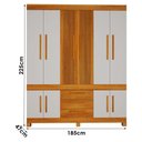 Ver imagem 5 de Guarda Roupa Casal Bem Te Vi 10 Portas de Bater 3 Gavetas MDF Naturalle Off White Valdemóveis