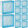 Kit 10 Tijolos Bloco de Vidro Colorido 19x19x8 Azul Claro - 1