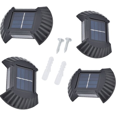 Luminaria Solar Arandela Parede Spot Balizador Kit 4 Und Resistente Decorativo Iluminaçao Jardim