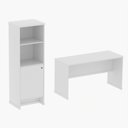 Ver imagem 4 de Conjunto Escritório 2 Peças - Mesa e Armário Berlin - Branco