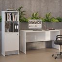 Ver imagem 1 de Conjunto Escritório 2 Peças - Mesa e Armário Berlin - Branco