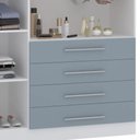 Ver imagem 4 de Guarda Roupa Solteiro 132cm 3 Portas 4 Gavetas Taiga Branco/grey L01 - Mpozenato