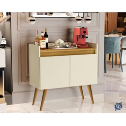 Aparador Buffet Sala 2 Portas Luxo Prime Off White / Madeirado - JM Casa dos Móveis - 2