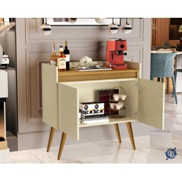 Aparador Buffet Sala 2 Portas Luxo Prime Off White / Madeirado - JM Casa dos Móveis - 3