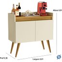 Ver imagem 4 de Aparador Buffet Sala 2 Portas Luxo Prime Off White / Madeirado - JM Casa dos Móveis