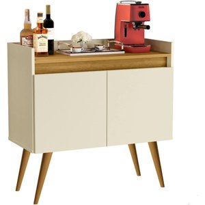 Aparador Buffet Sala 2 Portas Luxo Prime Off White / Madeirado - JM Casa dos Móveis