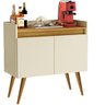 Aparador Buffet Sala 2 Portas Luxo Prime Off White / Madeirado - JM Casa dos Móveis - 1