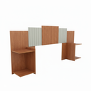 Ver imagem 2 de Cabeceira Torino Casal Queen 100% MDF Ajustável 2 Mesas de Cabeceiras Integrados - Nature/Offwhite