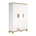 Ver imagem 3 de Guarda-Roupa Infantil 3 Portas 1 Gaveta Candy Branco/Imbuia