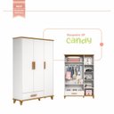 Ver imagem 5 de Guarda-Roupa Infantil 3 Portas 1 Gaveta Candy Branco/Imbuia