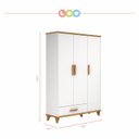 Ver imagem 4 de Guarda-Roupa Infantil 3 Portas 1 Gaveta Candy 