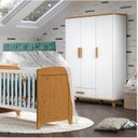 Ver imagem 1 de Guarda-Roupa Infantil 3 Portas 1 Gaveta Candy Branco/Imbuia