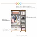 Ver imagem 6 de Guarda-Roupa Infantil 3 Portas 1 Gaveta Candy 