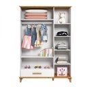 Ver imagem 2 de Guarda-Roupa Infantil 3 Portas 1 Gaveta Candy Branco/Imbuia