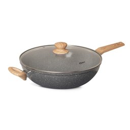 Oster Panela Wok com Tampa 5,5l, 31,5cm Corpo em Aluminio e Revestimento Ceramico Marble Edition - D - 1