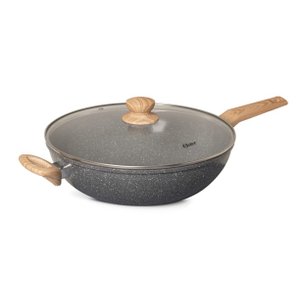 Oster Panela Wok com Tampa 5,5l, 31,5cm Corpo em Aluminio e Revestimento Ceramico Marble Edition - D