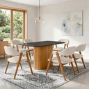 Ver imagem 3 de Mesa de Jantar 6 Lugares Retangular 160cm Tampo Vidro Verbena N01 Ypê Preto - Lyam Decor