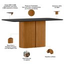 Ver imagem 4 de Mesa de Jantar 6 Lugares Retangular 160cm Tampo Vidro Verbena N01 Ypê Preto - Lyam Decor