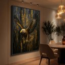 Ver imagem 1 de Quadro Águia em Ascensão Reinado Dourado - 123x83 Cm