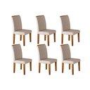 Ver imagem 1 de Cadeira Sala de Jantar Jade Kit 6 Un Imbuia/Veludo Creme - Rufato