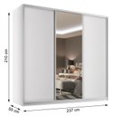Ver imagem 4 de Guarda Roupa Casal 3 Portas em BP com 1 Espelho e Belluno Branco