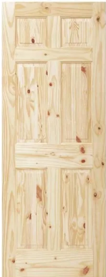 Porta de Madeira Sólida Rústica 6 Paineis 60 x 210cm - Goede - 2