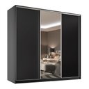 Ver imagem 3 de Guarda Roupa Casal 3 Portas em BP com 1 Espelho e Belluno Preto