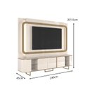 Ver imagem 2 de Estante Home Atlanta para TV até 75” com LED Cantos Arredondados Pés de Ferro Design Moderno