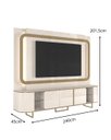 Ver imagem 2 de Estante Home Atlanta para TV até 75” com LED Cantos Arredondados Pés de Ferro Design Moderno