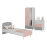 Quarto Infantil Completo com Colchão Incluso Doçura Multimóveis Mp4333 Branco/cinza/rosa - 1