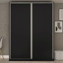 Ver imagem 2 de Guarda Roupa Solteiro 2 Portas em BP Belluno Preto