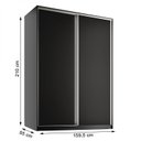 Ver imagem 4 de Guarda Roupa Solteiro 2 Portas em BP Belluno Preto