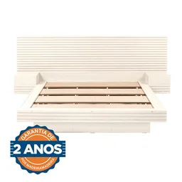 Cama Casal/Queen com Cabeceira e Mesa de Apoio Samambaia CabeCasa MadeiraOriginals - 11