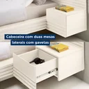 Ver mais imagens de Cama Casal/Queen com Cabeceira e Mesa de Apoio Samambaia CabeCasa MadeiraOriginals