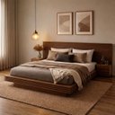 Ver imagem 1 de Cama Casal/Queen com Cabeceira e Mesa de Apoio Samambaia CabeCasa MadeiraOriginals