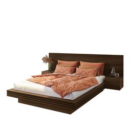 Cama Casal/Queen com Cabeceira e Mesa de Apoio Samambaia CabeCasa MadeiraMadeira - 3