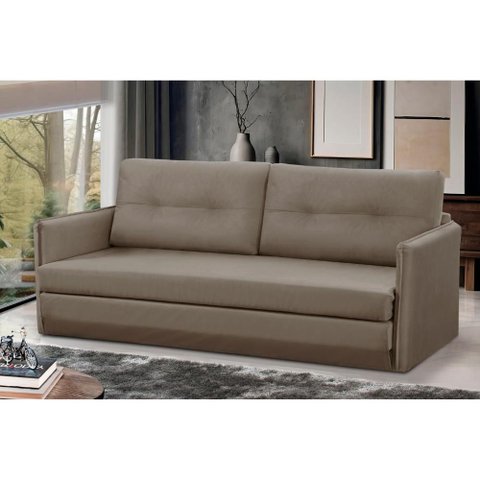 Sofá Cama 2 Lugares 1,50m Laila Suede Capuccino Adonai Estofados