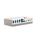 Ver imagem 4 de Cama Infantil Lara Solteiro com Escadinha Branco e Cinza - Baby Mobília