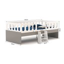 Ver imagem 5 de Cama Infantil Lara Solteiro com Escadinha Branco e Cinza - Baby Mobília